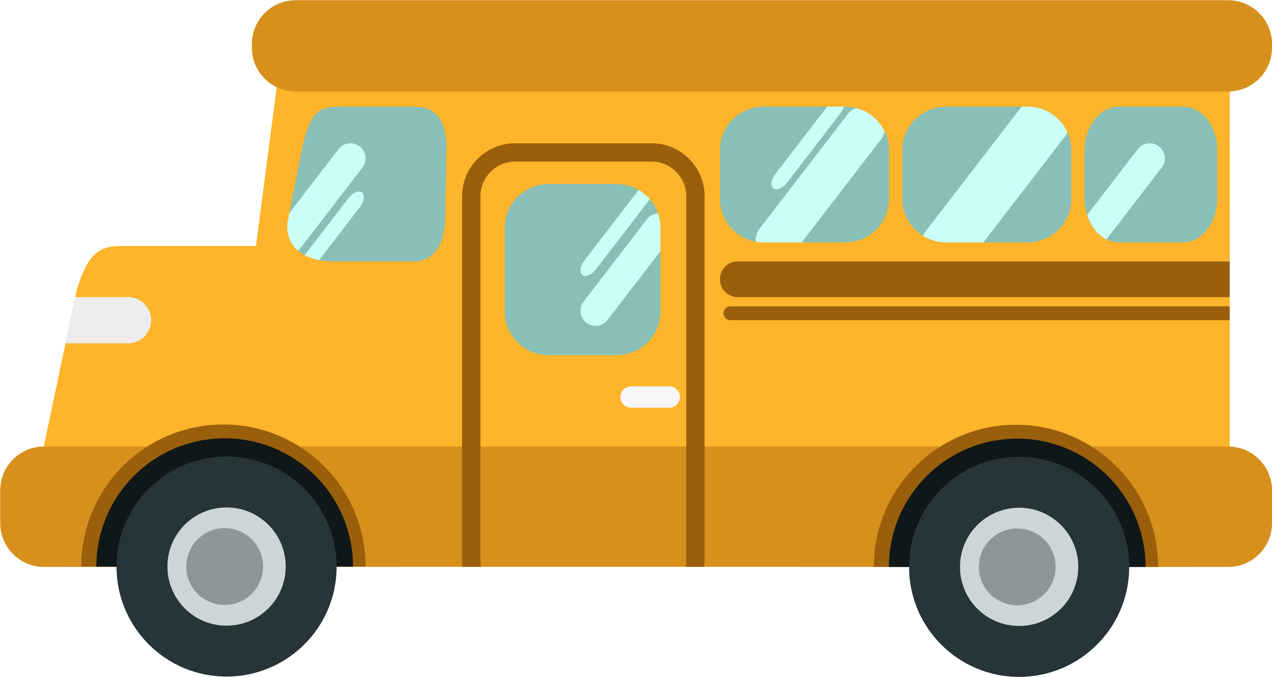 School Bus Cartoon - School Bus Cartoon Png (4166x2218)