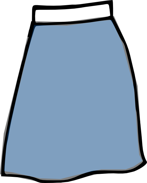 Blue Skirt Clip Art - Kid Blue Skirt Clipart (480x597)