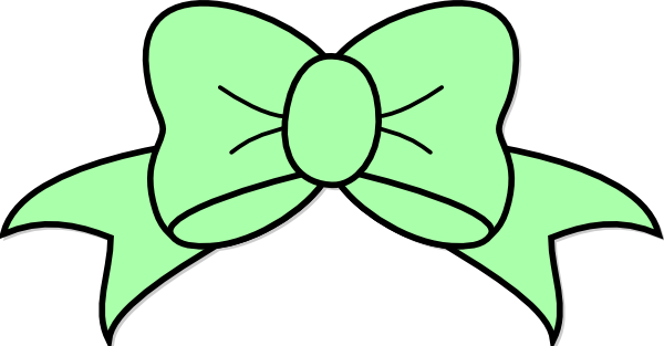 Green Bow Clip Art (600x313)