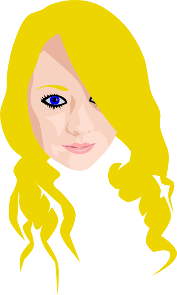 Girl With Brown Hair And Blue Eyes Clipart - Blonde Hair Blue Eyes Cartoon (360x599)