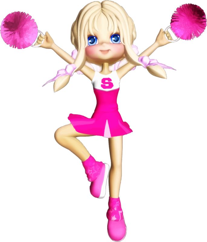 See Here Cheerleader Clipart Silhouette Free Images - Cartoon Cheerleader Png (1095x1280)