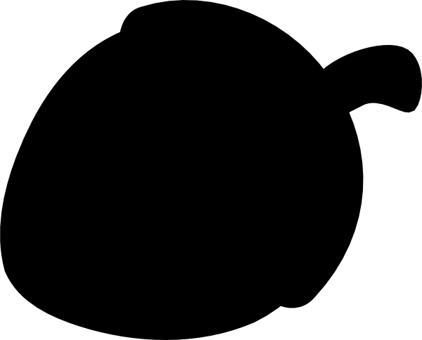 Acorn Silhouette Clip Art - Acorn Silhouette (600x484)