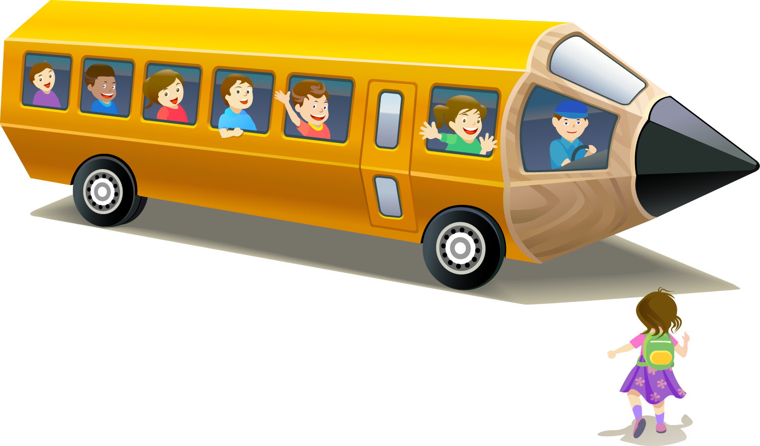 School Bus Drawing Pencil - Pre School Bus Vector Png (1489x873)