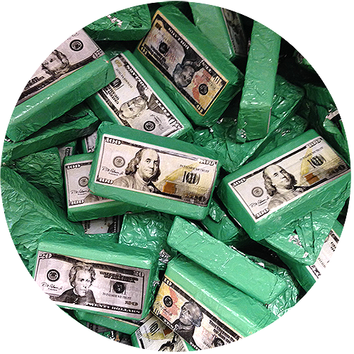 Money Bags Milk Chocolate Double Crisp Chocolate Bars - Collectible Card Game (500x500)