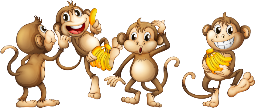 Home Page Art For Pediatric Dentist Dr - Cartoon Monkey Swinging On A Vine (939x355)