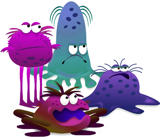 Flirting With Danger - Germs Hiding Clipart Png (524x470)