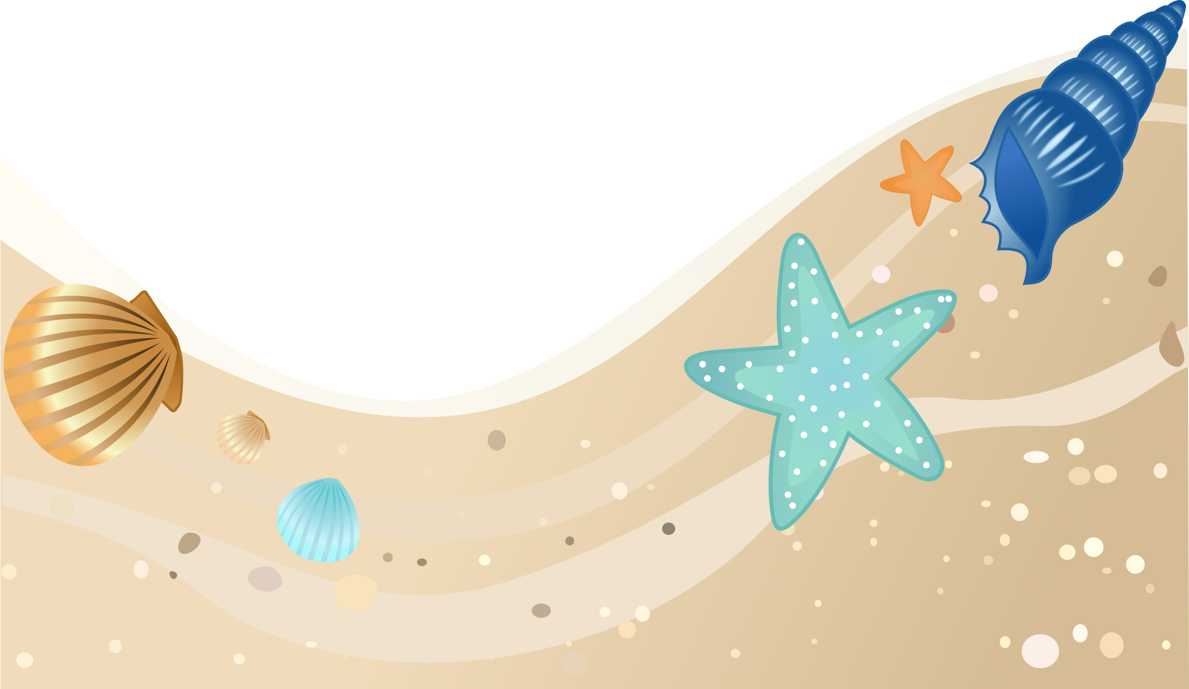Free Beach Sand Clipart - Summer Png (2400x1391)