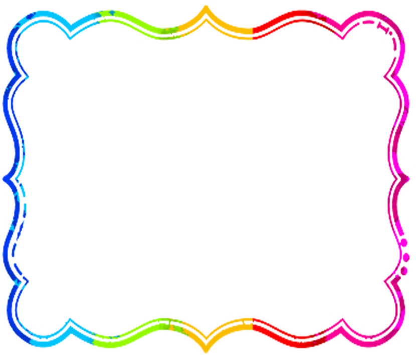 Border Clipart Transparent - Rainbow Border (830x709)