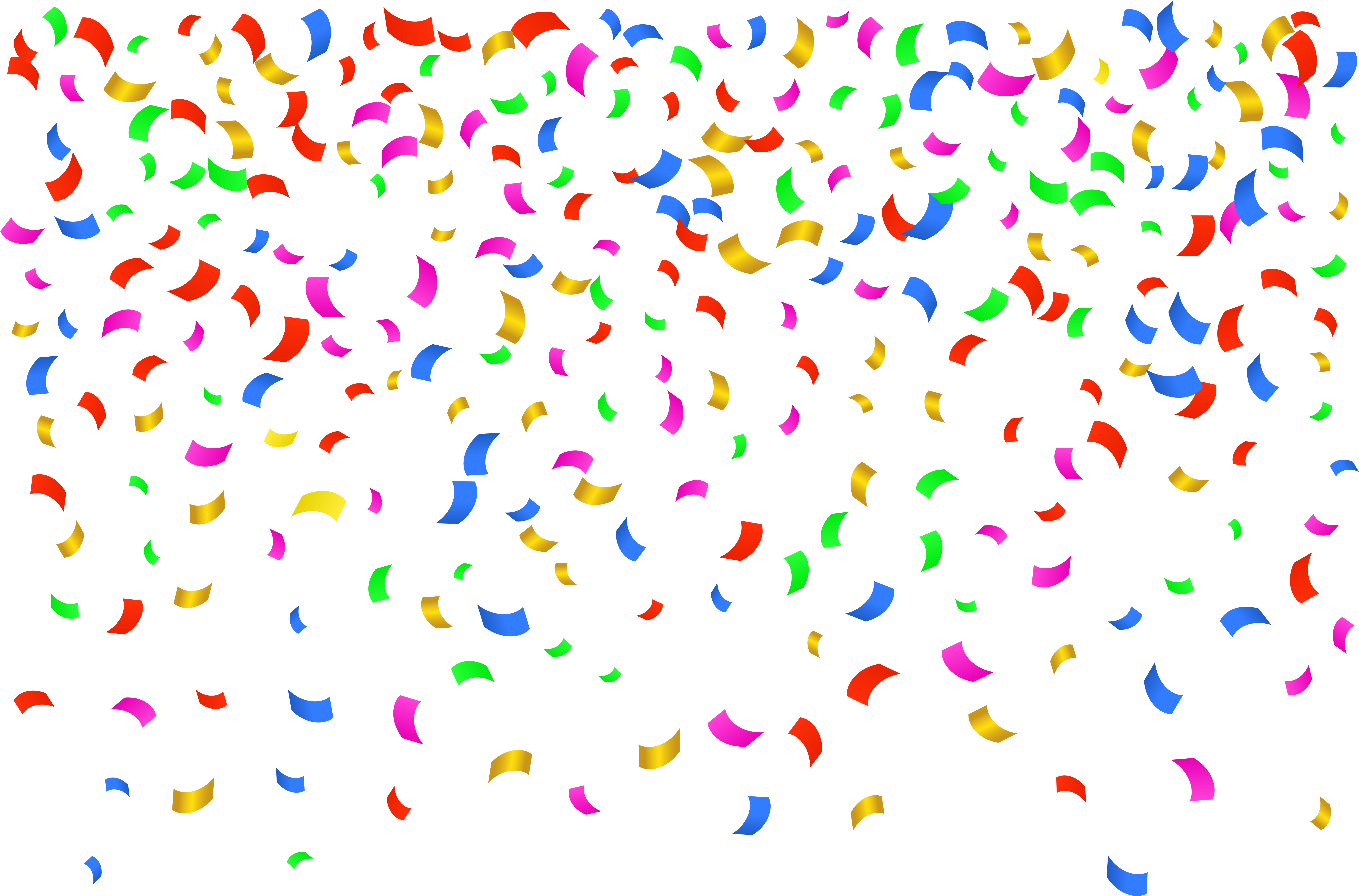 Confetti Transparent Clip Art Image - Confete Png Transparente (8000x5274)