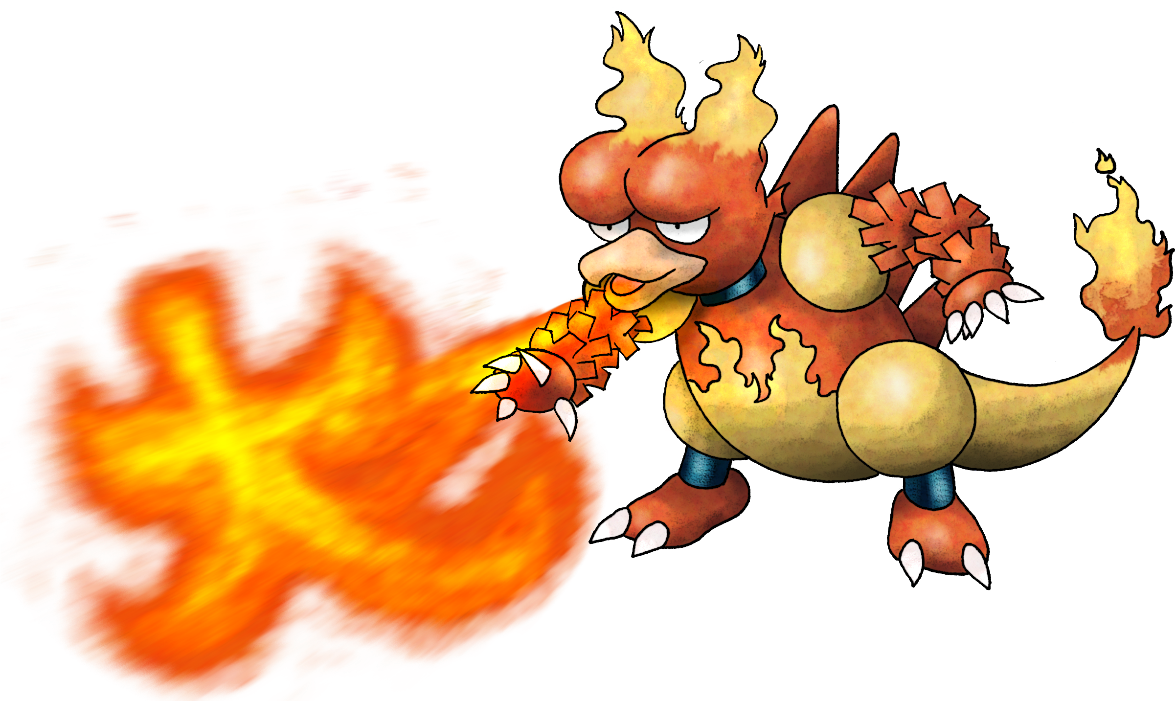 126 Magmar Used Fire Blast And Fire Spin - Magmar Fire Blast (2452x1432)