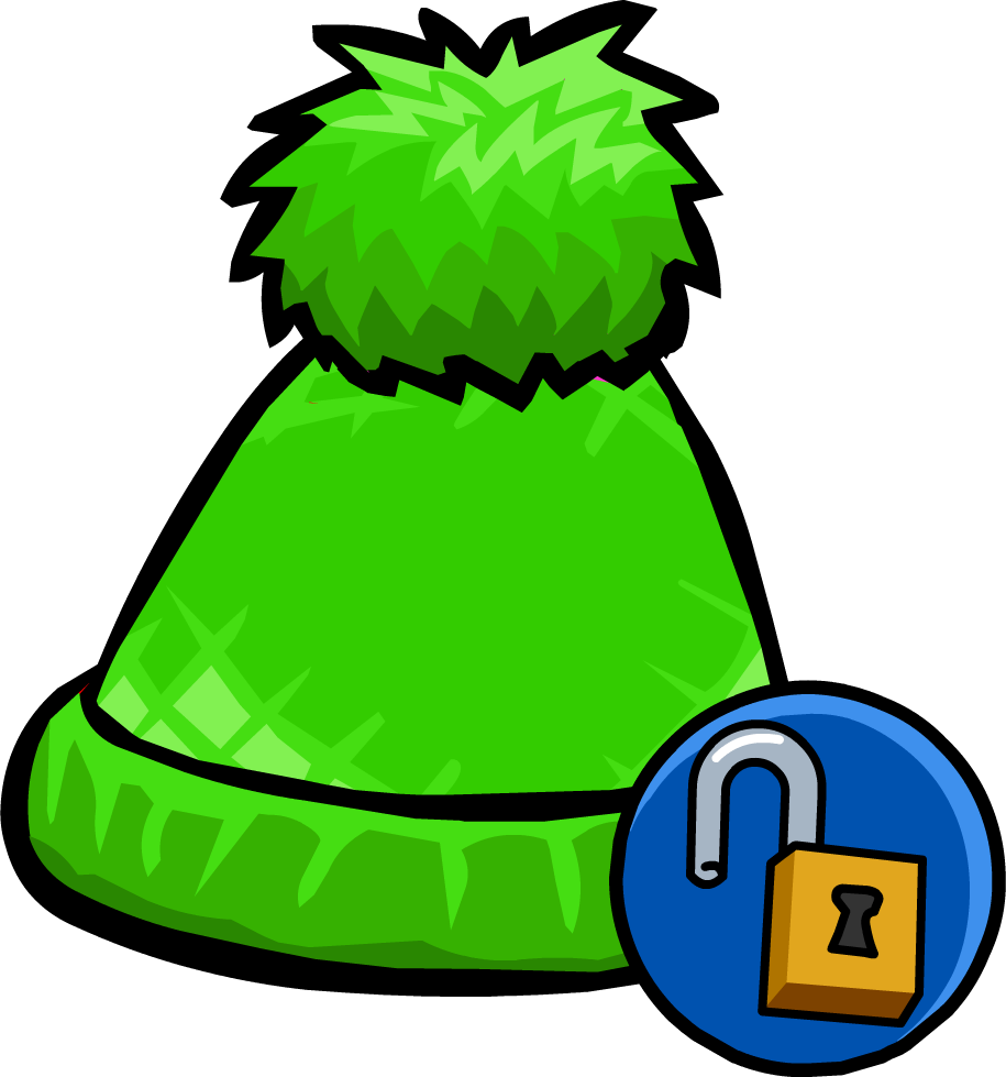 Green Pom Pom Toque - Toque Club Penguin (915x979)