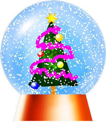 Christma Snow Globe With Tree - Christmas Day (369x413)