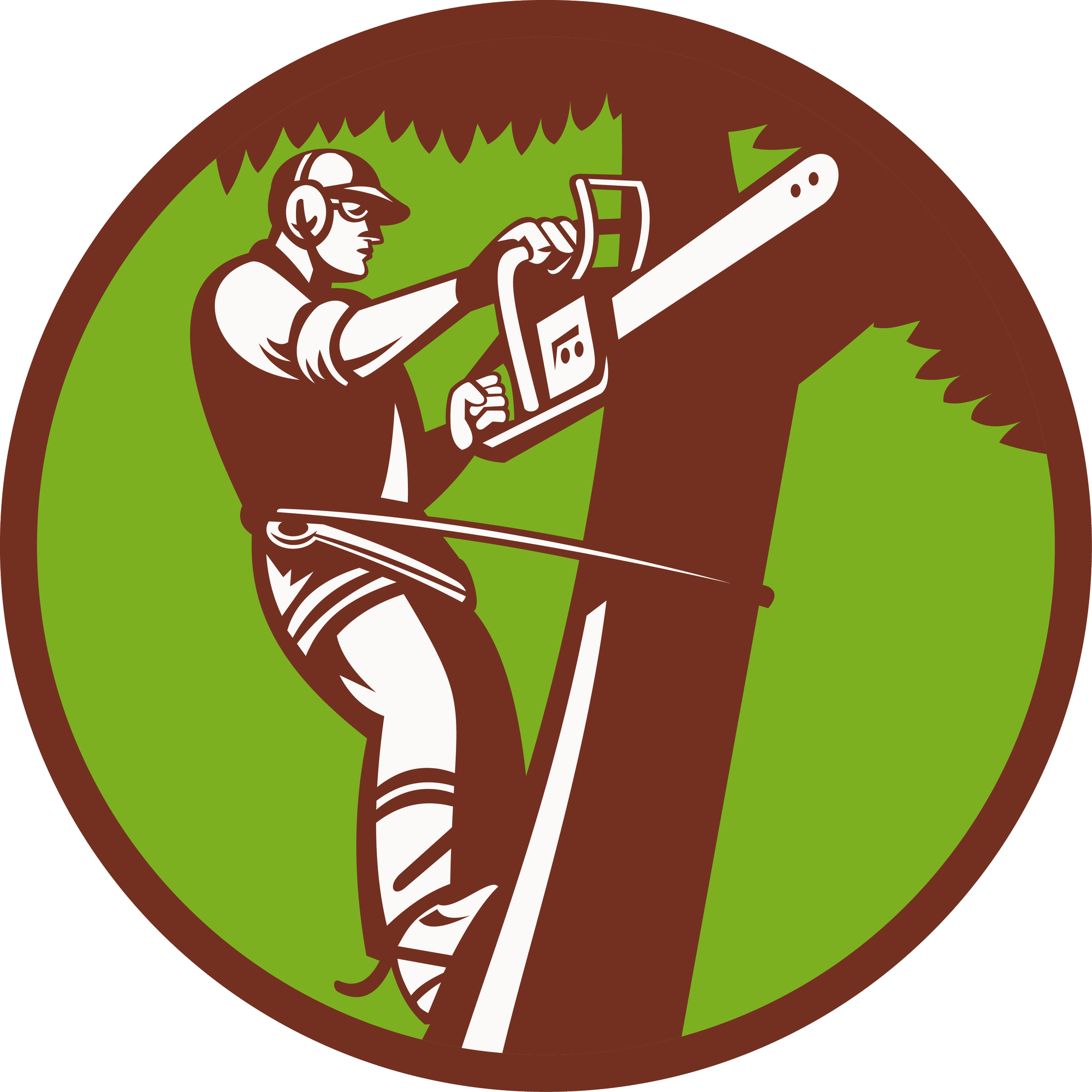 Tree Stump Arborist Logo Stump Grinder - Cutting Tree Illustration (2000x2000)