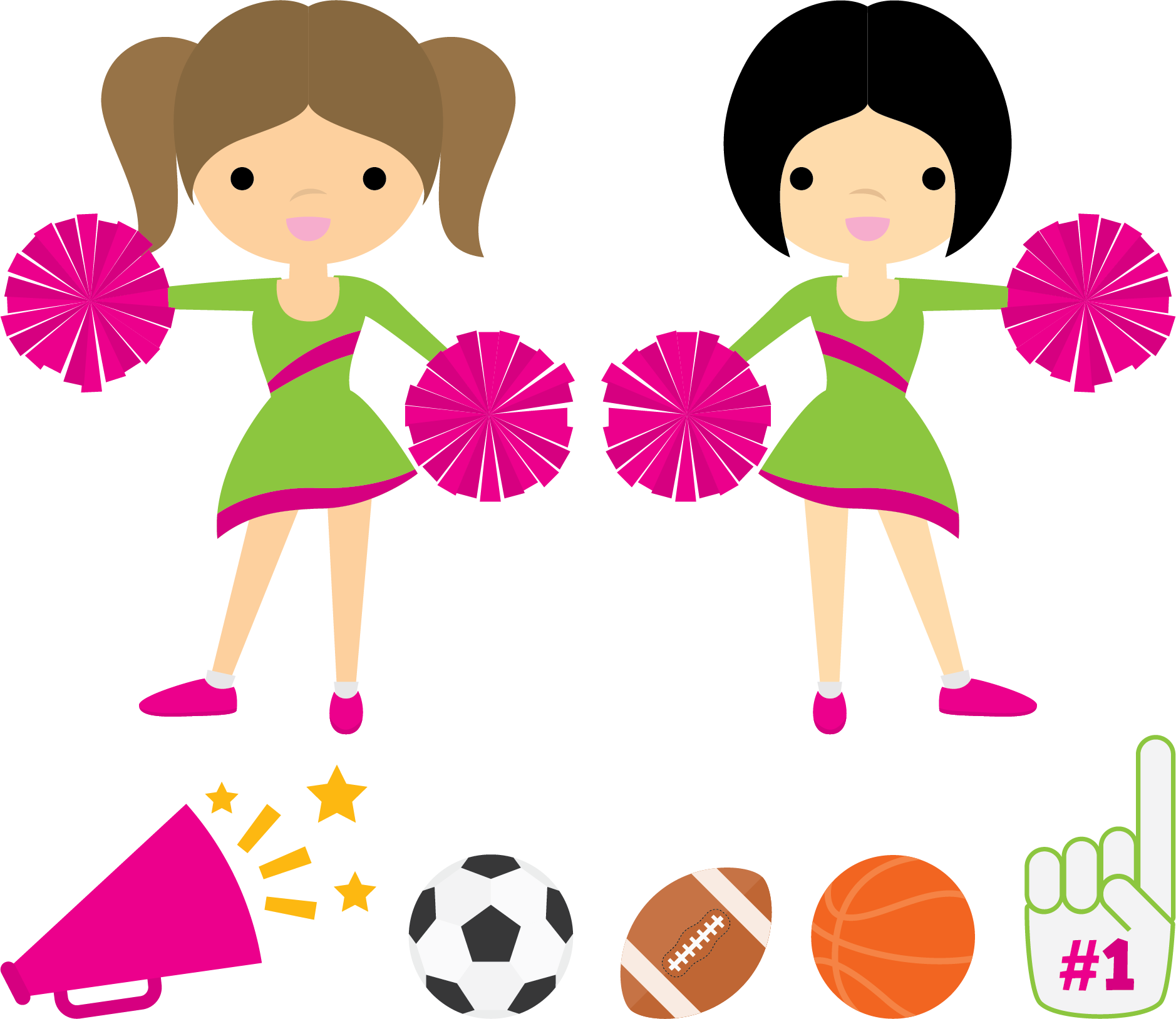 Cheerleader Euclidean Vector Clip Art - Cheerleader Euclidean Vector Clip Art (1878x1628)