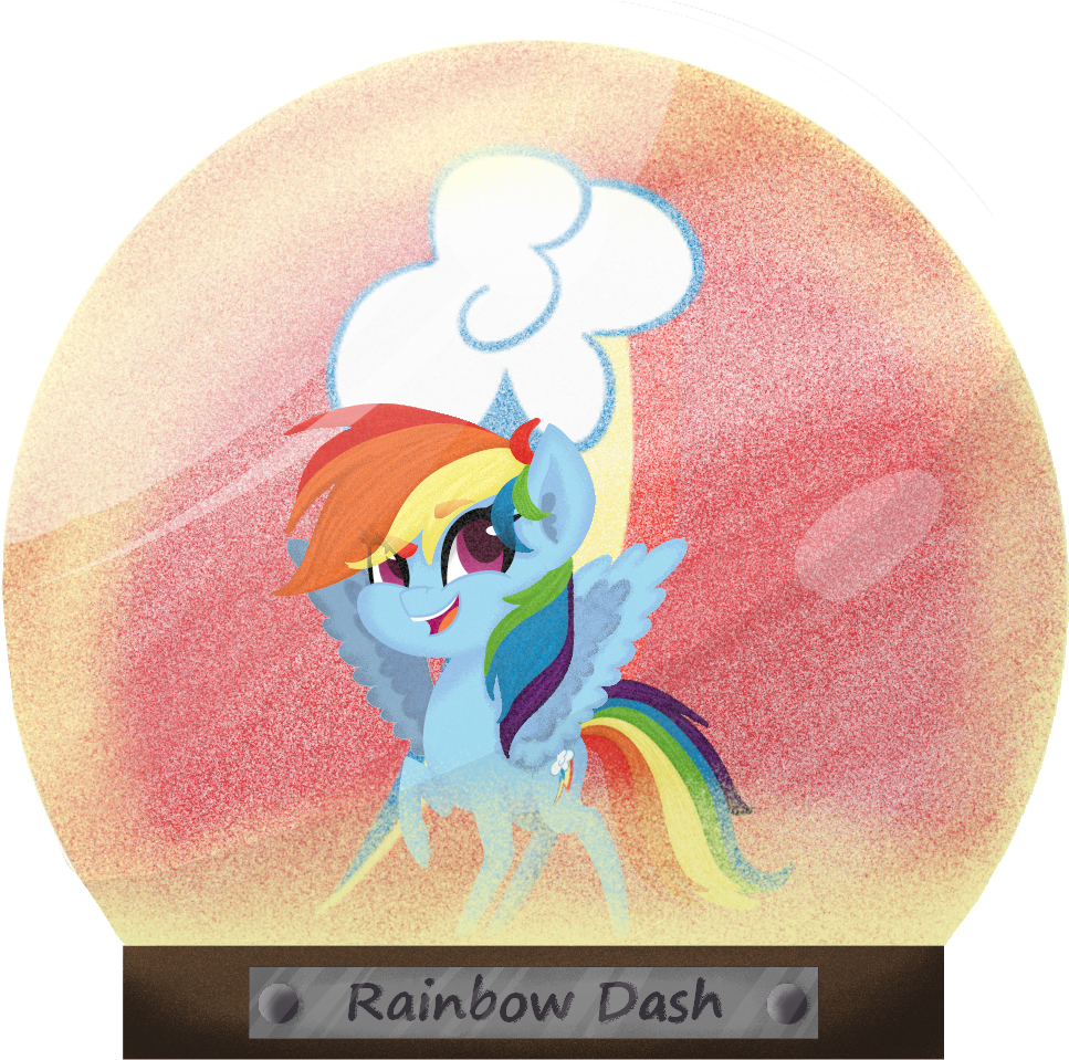 Snow Globe Rainbow Dash By Minibumbletea Snow Globe - Cartoon (1000x1000)
