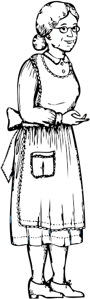 Outline Png Images - Grandma Clip Art (424x600)