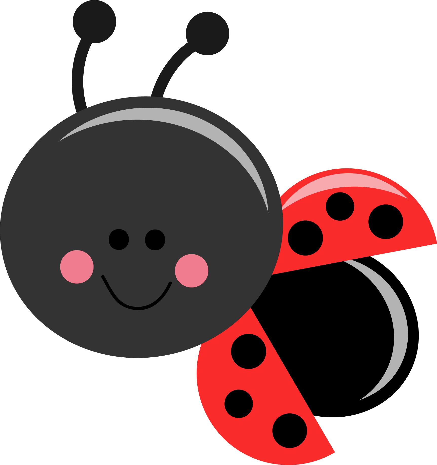 Beetle Clipart Ladybug - Lady Bug Cartoon Cute (1725x1836)