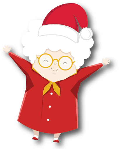 Grandma Claus - Cartoon Christmas Grandma (467x548)
