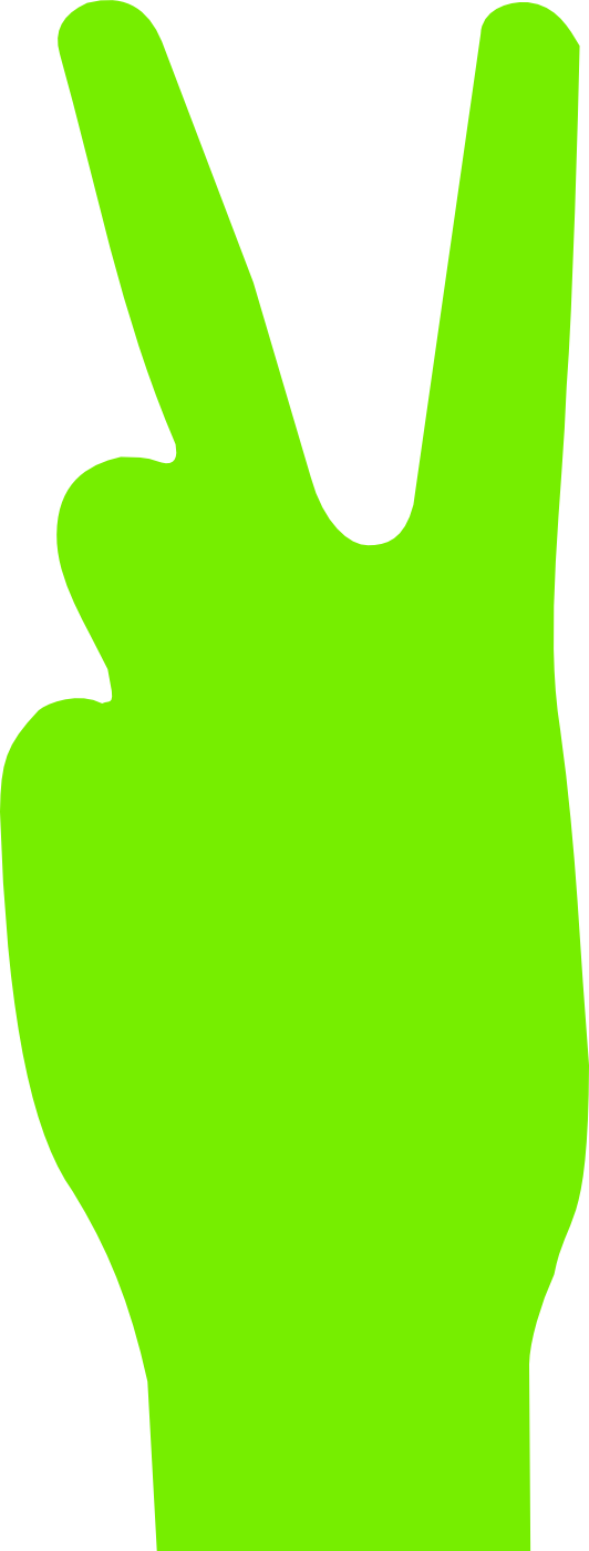 Chartreuse 2 V Sign Peace Svg Scalable Vector Graphics - Scalable Vector Graphics (532x1400)