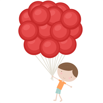 Boy Holding Balloons Svg Cutting Files For Scrapbooking - Boy Holding Balloons (432x432)