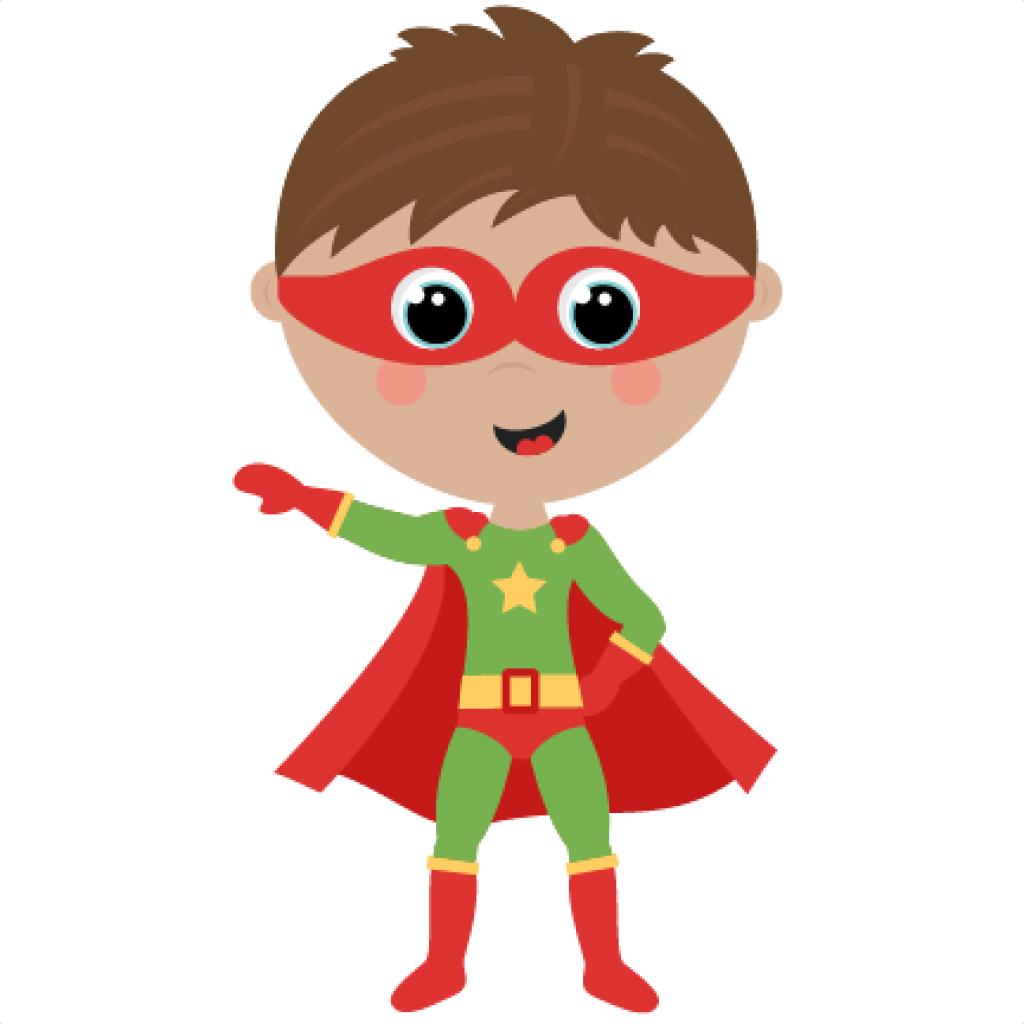 Superhero Kids Clipart Boy Superhero Cute Cut Files - Boy Super Hero Clip Art (1024x1024)