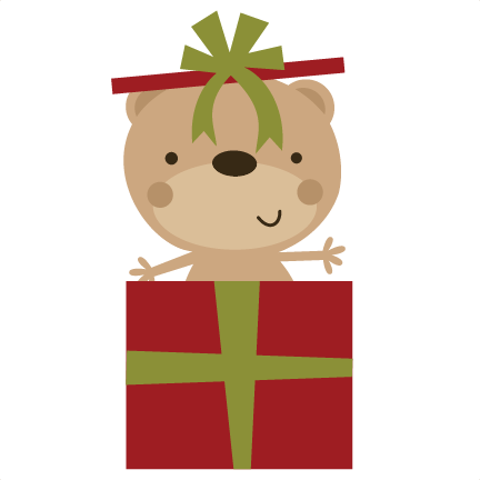 Bear In Present Svg File For Scrapbooking Christmas - Illustration (432x432)
