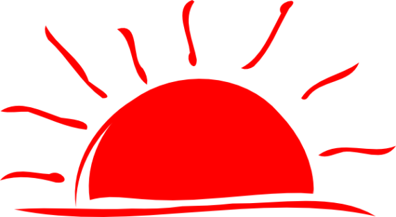 Sunset Clipart - Red Sunset Clipart (570x312)