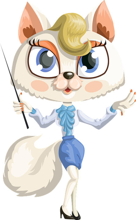 Cartoon Teachers 4, Buy Clip Art - Cartoon Cat Teacher (445x720)