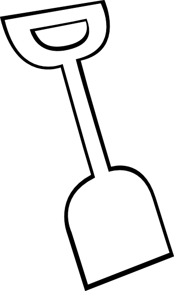 Shovel Clip Art At Clker - Coloring Page Shovel (354x591)