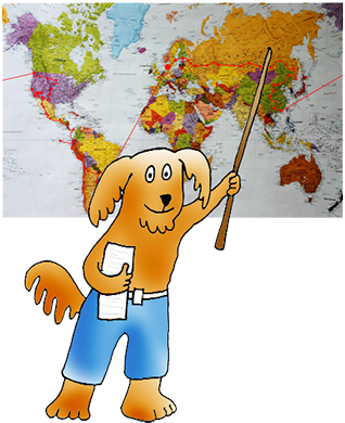 Cartoon Dog As Geography Teacher - Cartoon Dog Teacher (337x413)