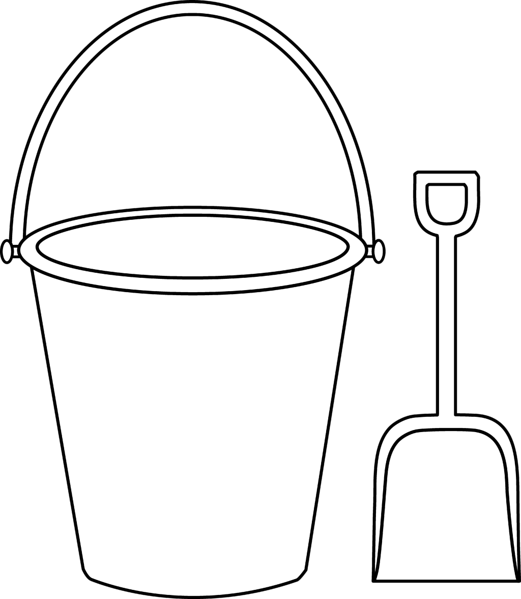 Sand Pail Coloring Page For Kids - Pail And Shovel Coloring Page (1024x1177)
