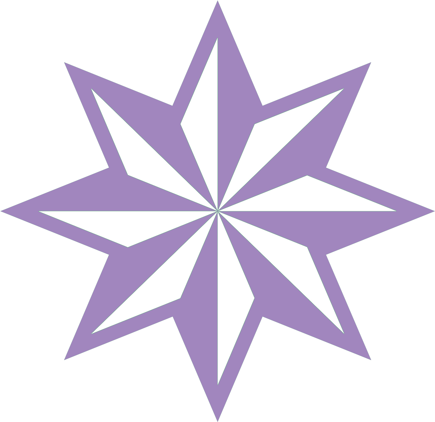Star Clipart - 8 Pointed Star Vector (1476x1476)