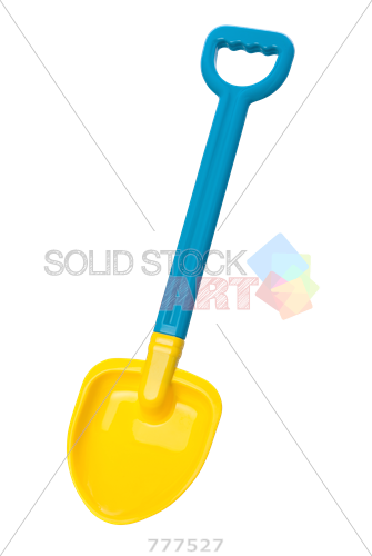 Stock Photo Of Blue And Yellow Toy Beach Shovel Isolated - Shovel Illustration Transparent Bg (335x500)