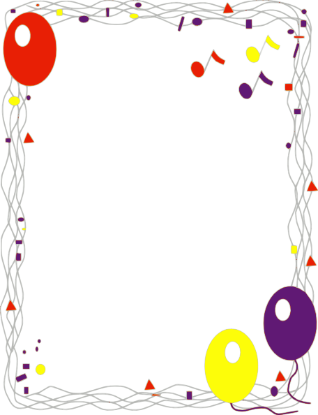 Celebration Clipart Frame - Balloons Clip Art (456x594)