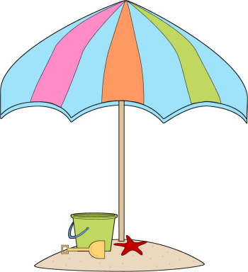 Summer Sand Clip Art - Umbrella (350x384)