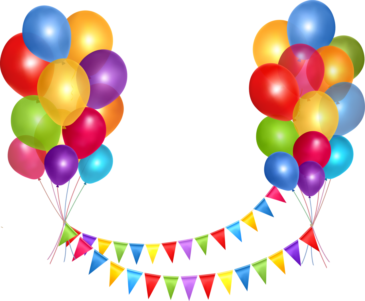 Balloons Celebration Clip Art - Note Cards (pk Of 20) (1280x1054)