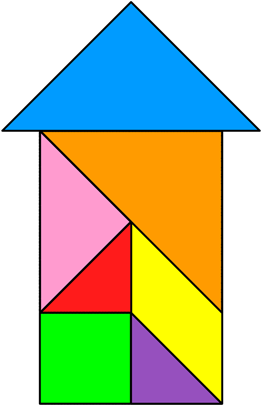 Tangram Beach Hut - Tangram Puzzle Of Hut (420x420)