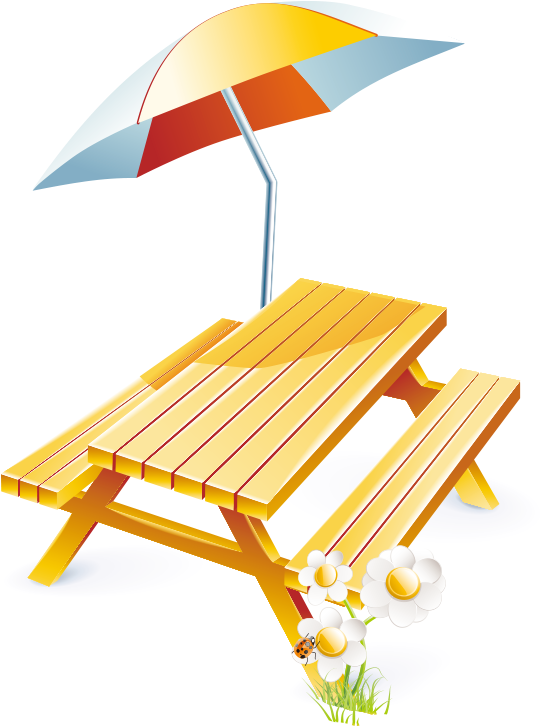 Vector Driving Beach Umbrellas And Chairs - Vector Driving Beach Umbrellas And Chairs (600x725)