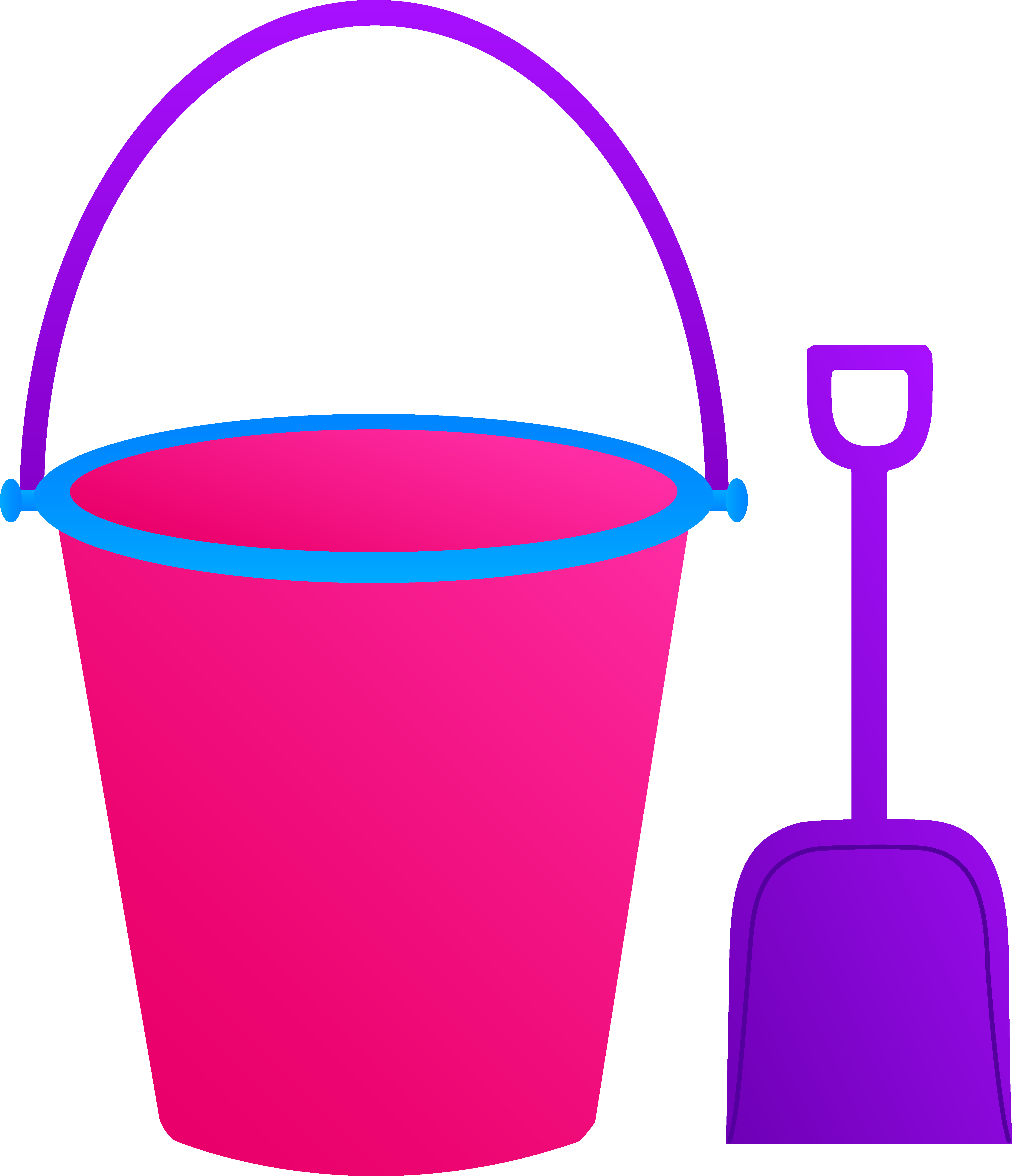 Beach Bucket Clipart Png - Cartoon Pail And Shovel (5409x6283)