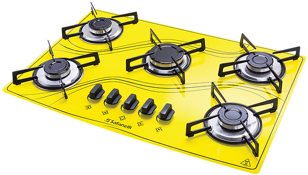 Beleza E Sofisticação Surpreendentes - Fogão Cooktop Safanelli Amarelo 5 Bocas P/ Gás De Botijão (757x445)