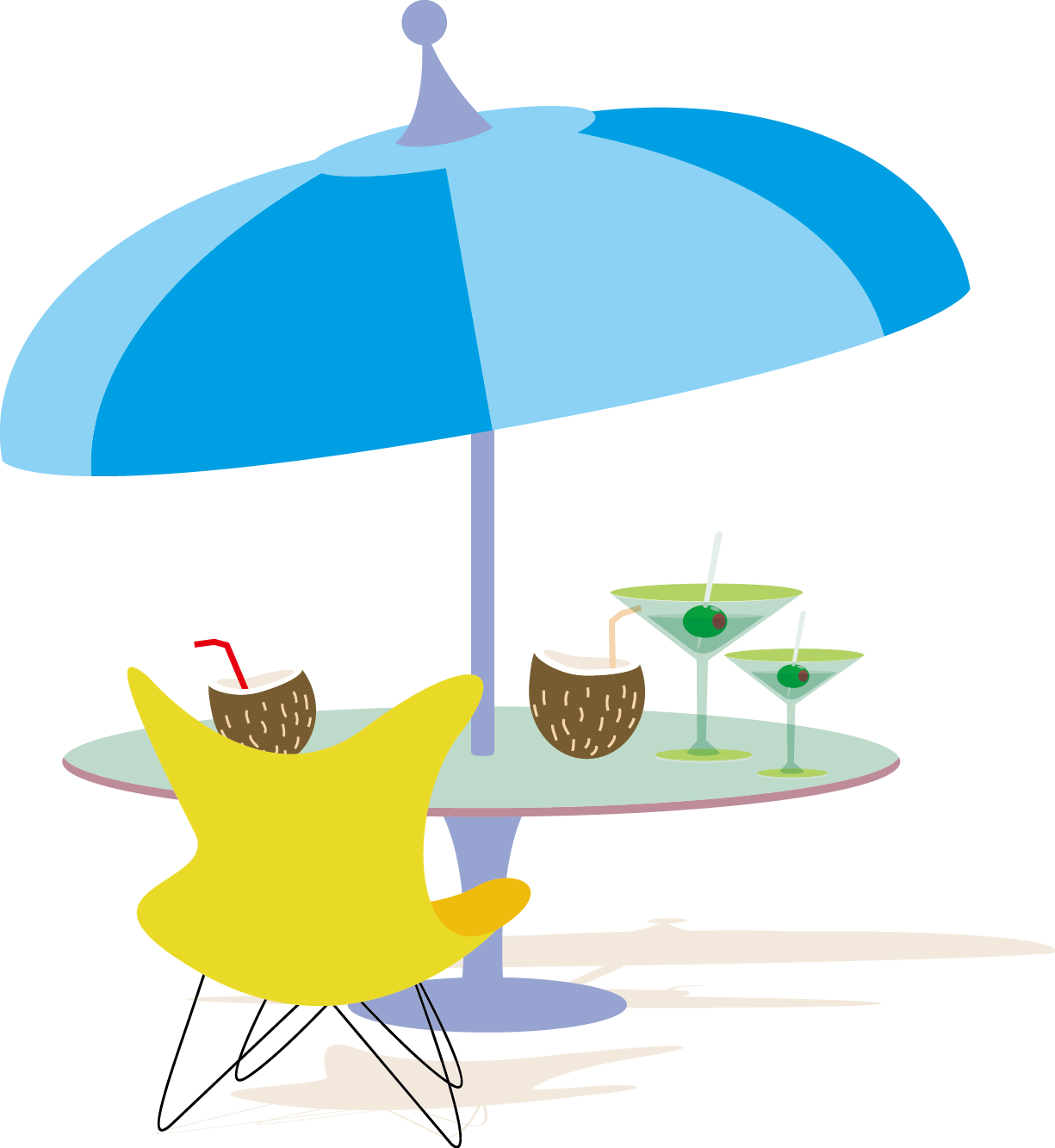 Umbrella Beach Clip Art - Umbrella Beach Clip Art (1225x1333)