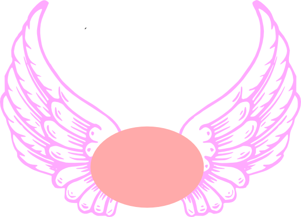 Pink On Pink Guardian Angel Wings Clip Art - Baby Angel Wings Clip Art (600x432)