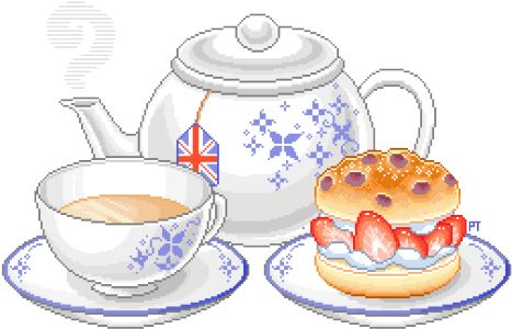 Tea & 🍓 Scone - Pixel (500x319)