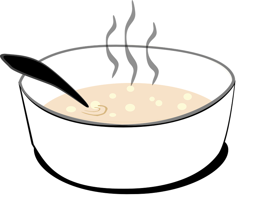 Soup Clipart Mangkok - Cuchara En Sopa Caliente (869x720)