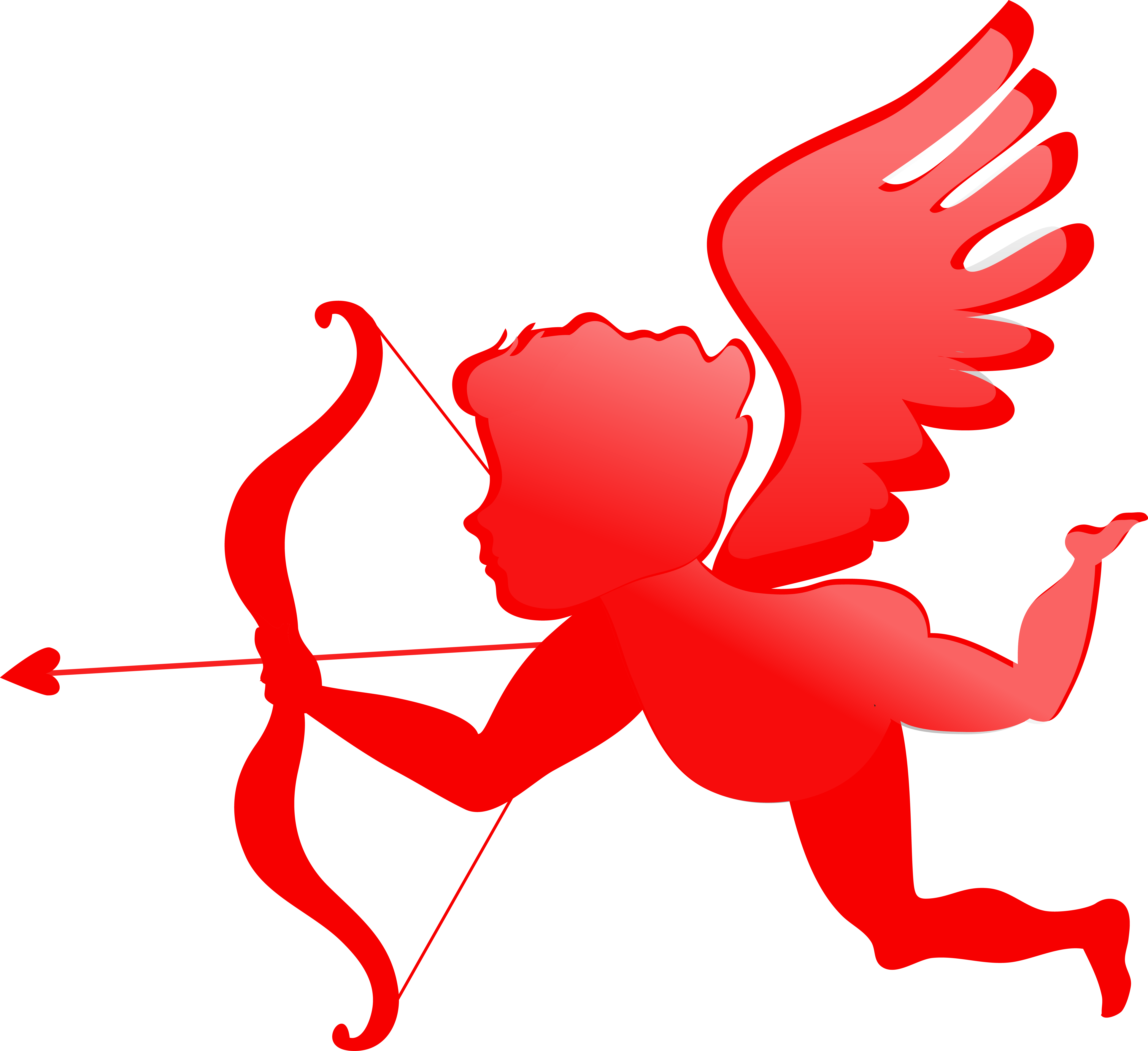 Cherub Valentines Day Cupid Angel Clip Art - Red Cupid (5315x4867)
