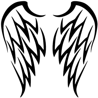 Wing Tattoo Simple - Angel Wings Tattoo Tribal (400x400)