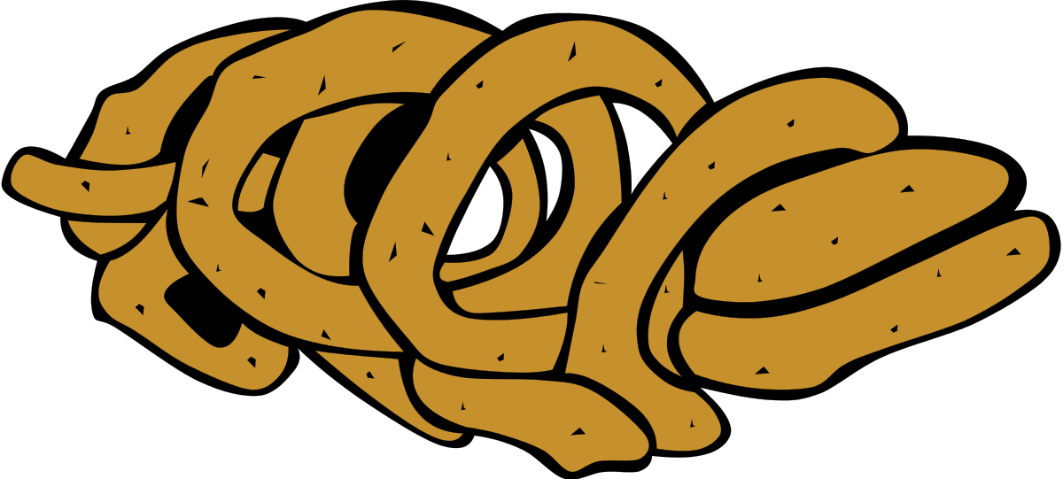 Fast Food, Lunch-dinner, Onion Rings Clipart By Gerald - Cartoon Onion Rings (1200x541)