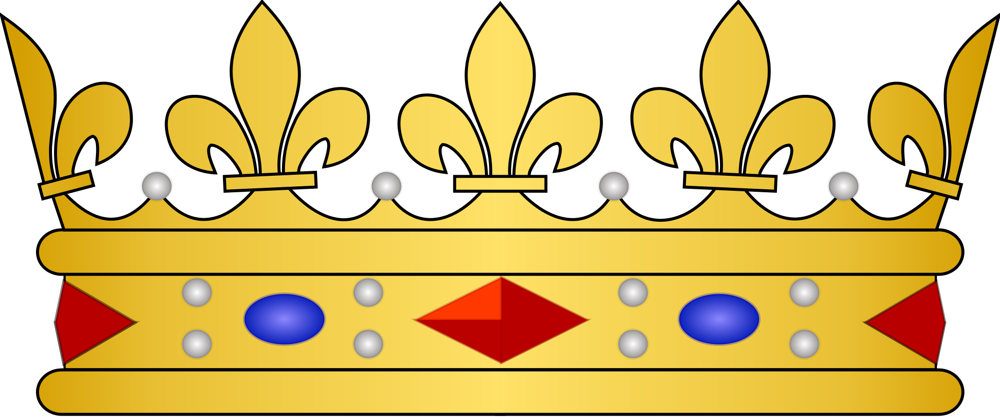 Crowns Clipart - King And Queen Crowns Transparent (2000x835)