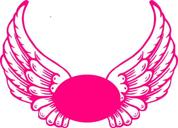 Hot Hot Pink Guardian Angel Wings Clip Art At Clker - Angel Wings Png Clipart (600x432)