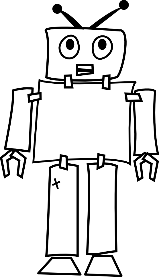 Geometry Clipart - Simple Drawing Of Robot (555x970)